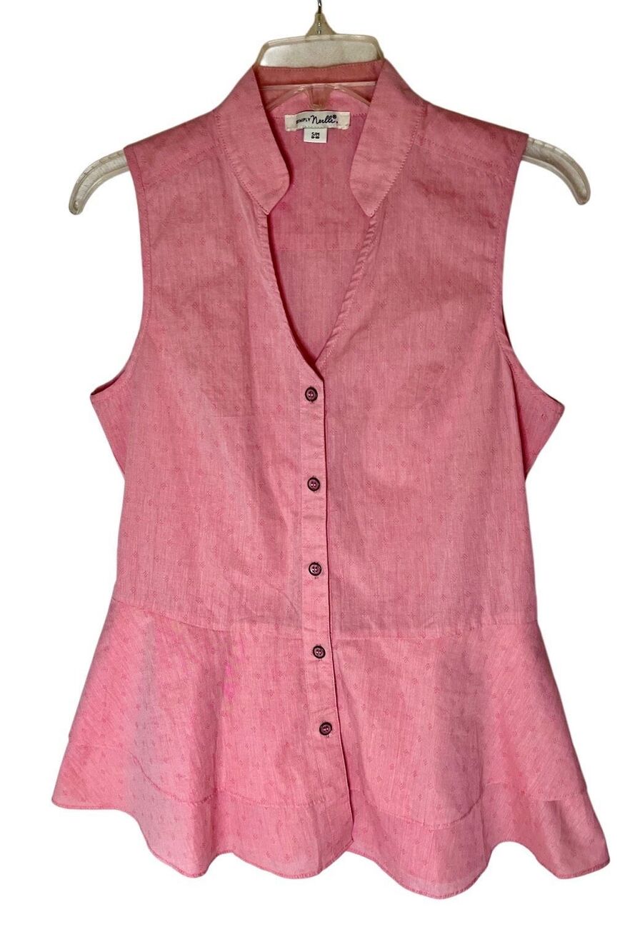 Women’s Simply Noelle Sleveless Button Up Blouse Pink/Coral Sz S/M 8-10